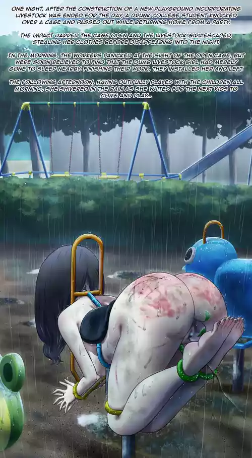 Human livestock play equipment installed in the park