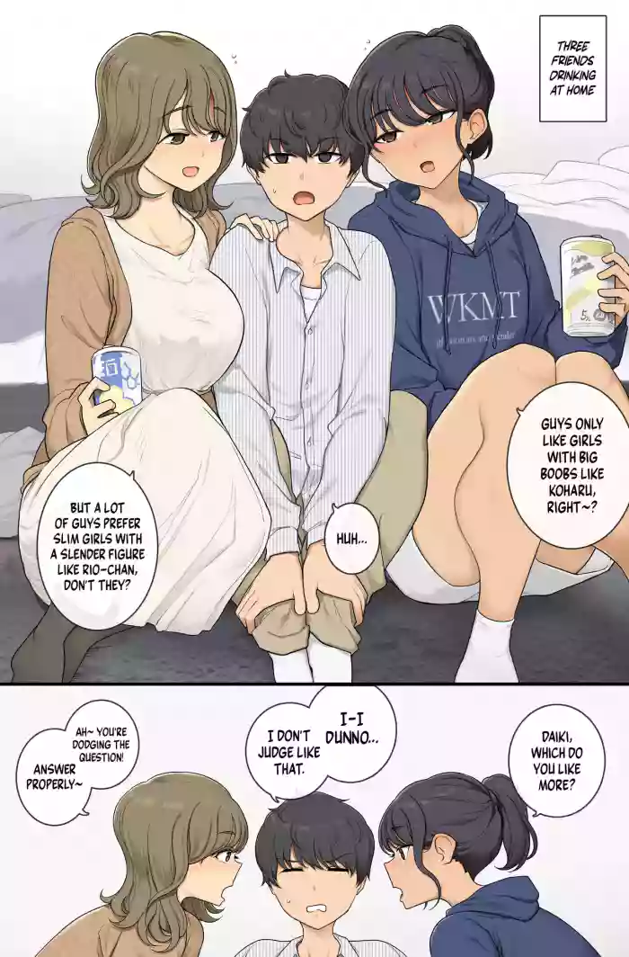 Kyasha to Homan no Ma Ni Tatasa Reru 3P | Threesome Caught Between Slim And Voluptuous