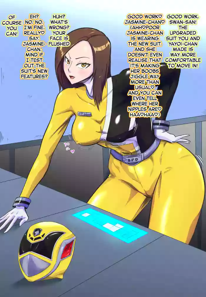 Space Police Sentai Yellow Futanari Haigurelian Transformation