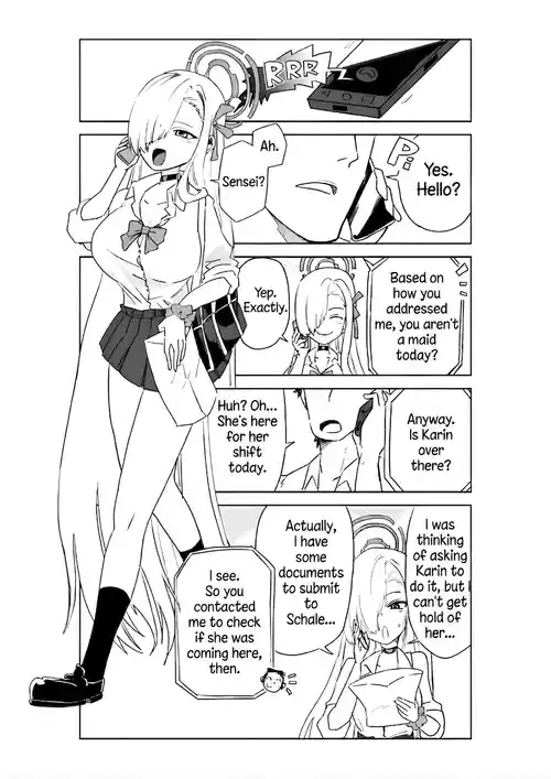 [Kyou Utamaro] Karin Assisting Sensei and Asuna Delivering a Forgotten Item (Blue Archive)