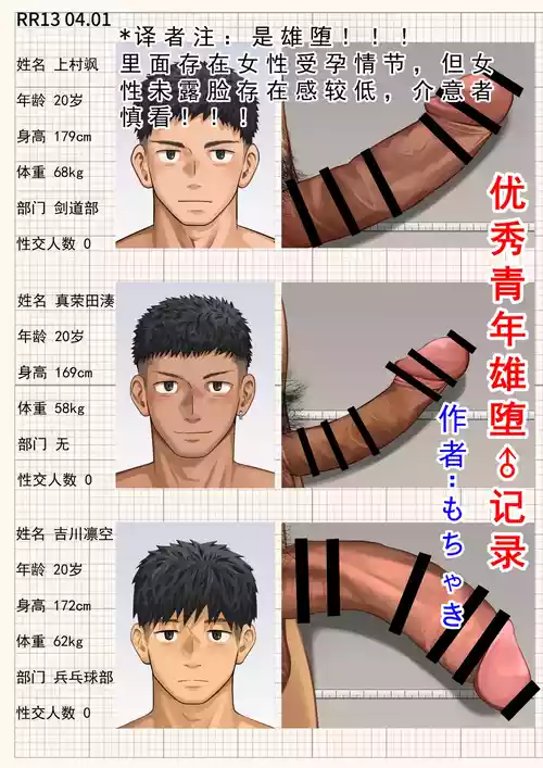 [もちゃき] 优秀青年 雄堕 记录 [Chinese]